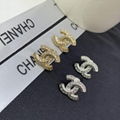Chanel Crystal CC Gold Stud Earrings Classic CC Logo Earrings