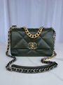 Chanel 19 Flap Bag Lambskin Gold/Ruthenium-tone Maxi Black CC logo chain bag