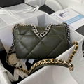 Chanel 19 Flap Bag Lambskin Gold/Ruthenium-tone Maxi Black CC logo chain bag