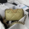        19 Flap Bag Lambskin Gold/Ruthenium-tone Maxi Black CC logo chain bag 11
