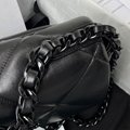        19 Flap Bag Lambskin Gold/Ruthenium-tone Maxi Black CC logo chain bag 15