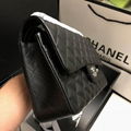 Chanel Classic Caviar Leather  Double Flap Bag Black Medium CC logo Chain Bag