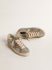 Golden Goose Super-Star in platinum glitter with dove-gray suede star Trainers 