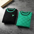                Intrecciato effect V-neck Sweater In Green Men cotton sweaters 2