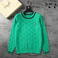                Intrecciato effect V-neck Sweater In Green Men cotton sweaters 4