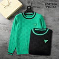                Intrecciato effect V-neck Sweater In Green Men cotton sweaters 1