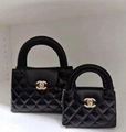 CHANEL MINI SHOPPING BAG Shiny Aged Calfskin & Gold-Tone Metal Black kelly bag