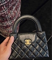 CHANEL MINI SHOPPING BAG Shiny Aged Calfskin & Gold-Tone Metal Black kelly bag