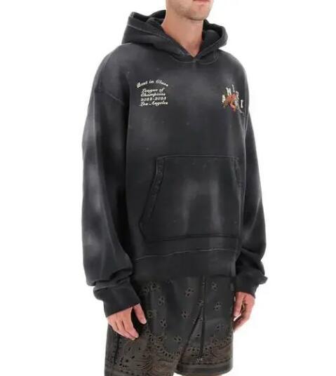 Amiri hoodie with vintage tiger print men cotton sweatshirt hoody 4