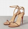 Christian Louboutin So Me 100 Leather Heeled Sandals CL red sole spiked studs