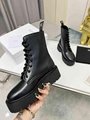 CELINE BULKY LACED UP BOOT IN NYLON AND SHINY BULL BLACK Celine Women ankle Boot