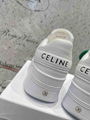 CELINE BLOCK SNEAKERS WITH WEDGE OUTSOLE IN CALFSKIN OPTIC WHITE BLACK