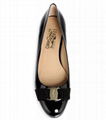 FERRAGAMO Varina bow-embellished patent-leather ballet flats Women design Flat 