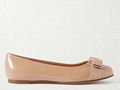           Varina bow-embellished patent-leather ballet flats Women design Flat 