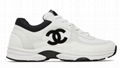        23C White Silver Metallic CC Logo Lace Up Flat Runner Trainer Sneaker 17