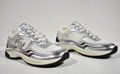        23C White Silver Metallic CC Logo Lace Up Flat Runner Trainer Sneaker 6