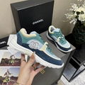 Chanel Low Top CC Purple Blue Sneaker CC logo Shoes 