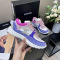 Chanel Low Top CC Purple Blue Sneaker CC logo Shoes 