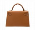 Hermes Kelly Mini II Sellier Gold Epsom Handbag Women Fashion Totes 