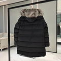 Moncler Aphroti Long Down Jacket Women Quilted Nylon Down Jacket with Fur hoodie