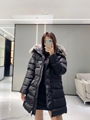 Moncler Aphroti Long Down Jacket Women Quilted Nylon Down Jacket with Fur hoodie