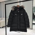 Moncler Aphroti Long Down Jacket Women Quilted Nylon Down Jacket with Fur hoodie