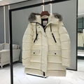 Moncler Aphroti Long Down Jacket Women Quilted Nylon Down Jacket with Fur hoodie