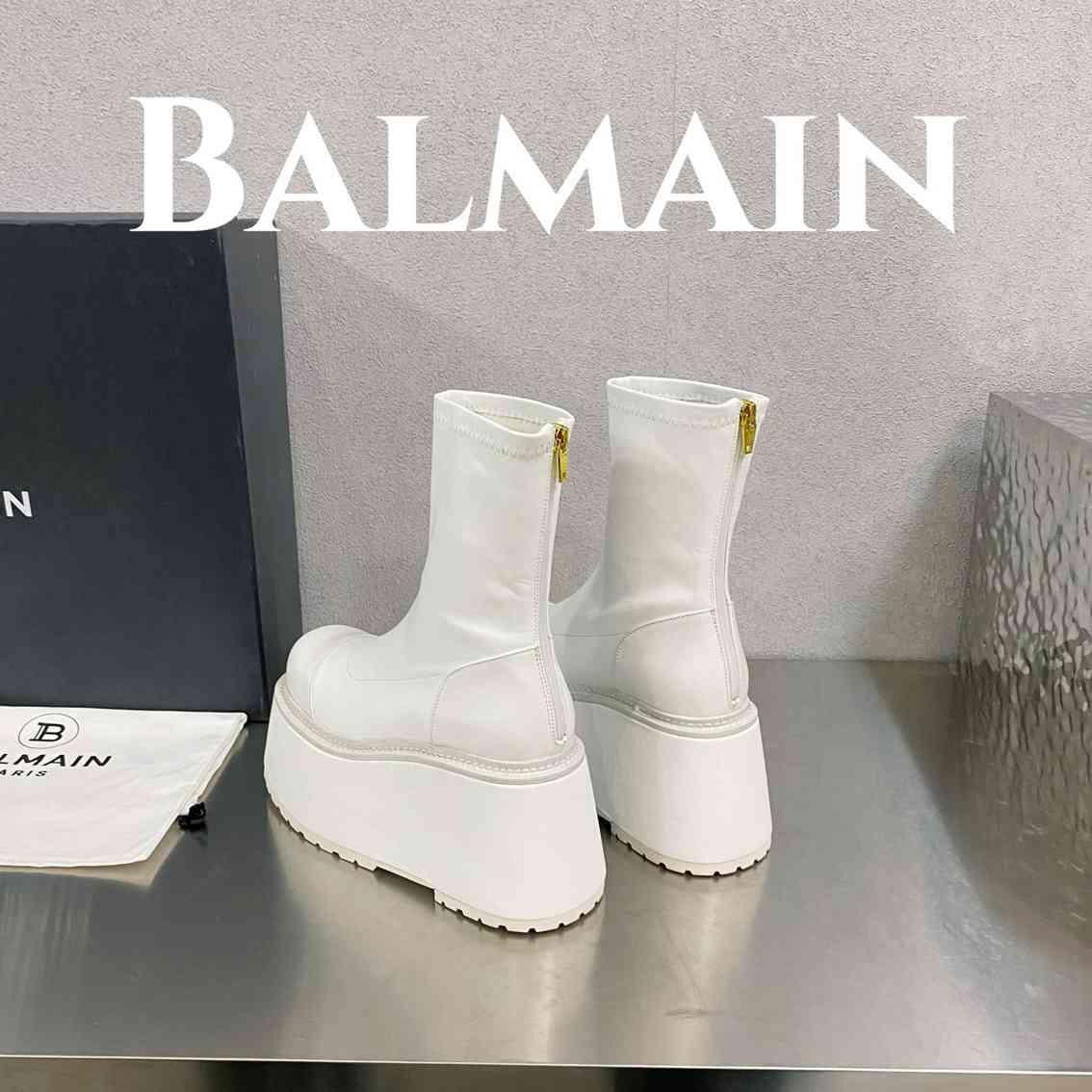 Balmain Leather platform boots Women 12 cm-thick platform soles Zip boots 3