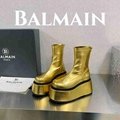 Balmain Leather platform boots Women 12 cm-thick platform soles Zip boots