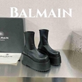 Balmain Leather platform boots Women 12 cm-thick platform soles Zip boots