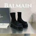 Balmain Leather platform boots Women 12 cm-thick platform soles Zip boots