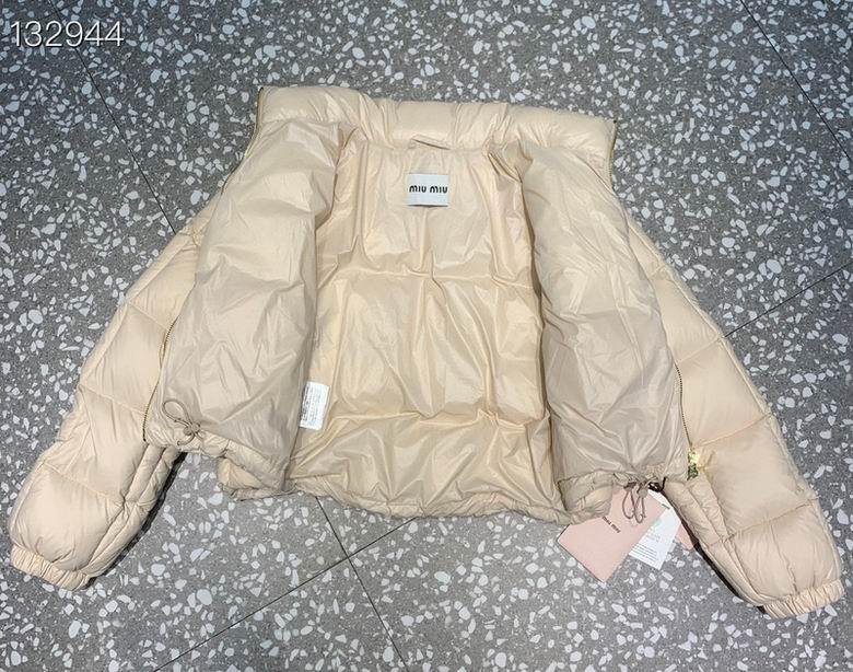 Miu Miu Cropped Nylon Down Jacket In Cameo Women Fashion Short Down Puffer Coats 4
