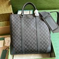 Gucci OPHIDIA MEDIUM TOTE BAG Grey and black GG Supreme Tender canvas Bag