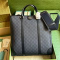 Gucci OPHIDIA MEDIUM TOTE BAG Grey and black GG Supreme Tender canvas Bag