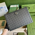 Gucci Ophidia Portfolio Case GG Supreme Grey/Black Men Clutch Wallet