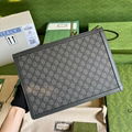 Gucci Ophidia Portfolio Case GG Supreme Grey/Black Men Clutch Wallet