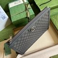 Gucci Ophidia Portfolio Case GG Supreme Grey/Black Men Clutch Wallet