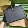 Gucci Ophidia Portfolio Case GG Supreme Grey/Black Men Clutch Wallet