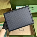 Gucci Ophidia Portfolio Case GG Supreme Grey/Black Men Clutch Wallet