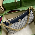 Gucci OPHIDIA GG SMALL HANDBAG Women Beige and blue GG Supreme canvas Bag 