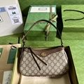 Gucci OPHIDIA GG SMALL HANDBAG Women Beige and blue GG Supreme canvas Bag 