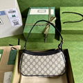 Gucci OPHIDIA GG SMALL HANDBAG Women Beige and blue GG Supreme canvas Bag 