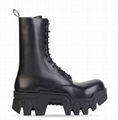 Balenciaga Bulldozer Lace-Up Boot in black vegetal calfskin 80mm platform Boots 