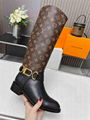 Black Louis Vuitton Westside Flat High Boot LV Classic Riding boots