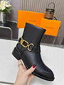 Black Louis Vuitton Westside Flat High Boot LV Classic Riding boots