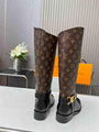 Black Louis Vuitton Westside Flat High Boot LV Classic Riding boots