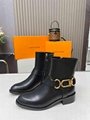 Black Louis Vuitton Westside Flat High Boot LV Classic Riding boots