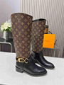 Black Louis Vuitton Westside Flat High Boot LV Classic Riding boots