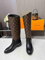 Black Louis Vuitton Westside Flat High Boot LV Classic Riding boots