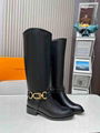 Black Louis Vuitton Westside Flat High Boot LV Classic Riding boots